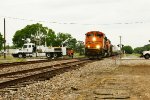 BNSF 9321 passes the track crew